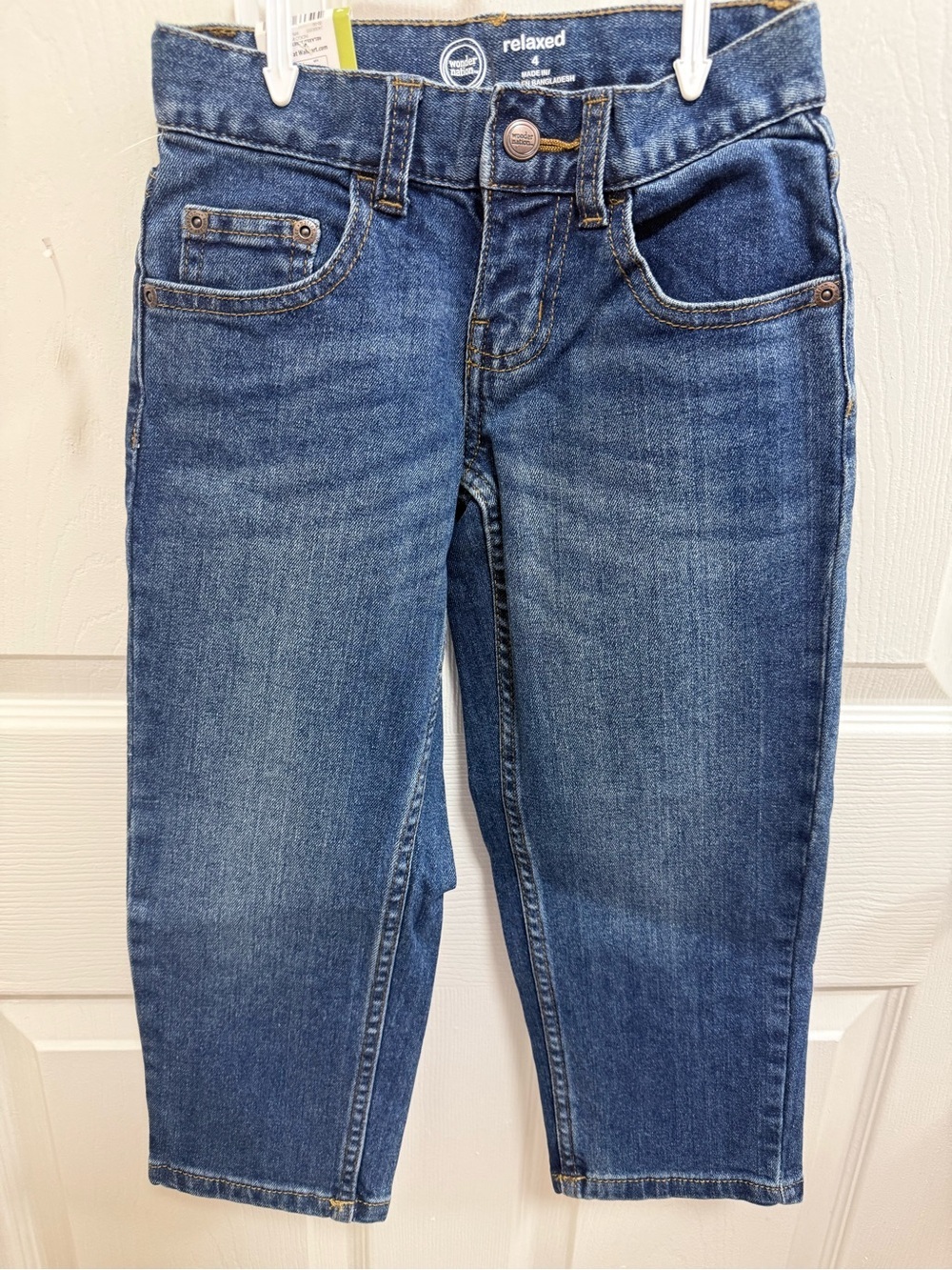 wonder nation Boys Relaxed Fit Jeans in Medium Blue Denim, Size 4